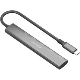 Aisens ASUC-5P022-GR Docking Station USB-C 5 en 1 para portátiles, HDMI 4K, 2x USB-A, USB-C Datos y PD 100W, Gris Aisens ASUC-5P022-GR Docking Station USB-C 5 en 1 para portátiles, HDMI 4K, 2x USB-A, USB-C Datos y PD 100W, Gris