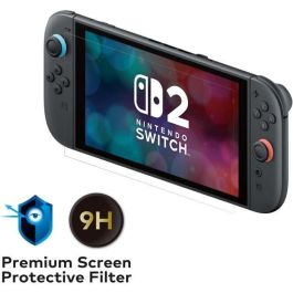 Hori 4961818041080 Protector de pantalla de vidrio templado premium para Nintendo Switch 2, con protección Anti-luz azul y Dureza 9H