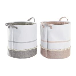 Cesta Ropa Basicos DKD Home Decor Rosa Palo Gris 39 x 41 x 39 cm (2 Unidades) Precio: 24.69000039. SKU: B1F7DRK72D