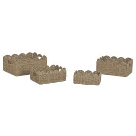 DKD Home Decor Cesta Balines Natural 34 x 20 x 44 cm Set de 4 (2 Unidades)