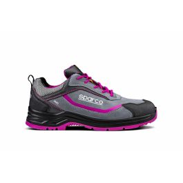 Sparco S0753735GRFU Zapato Seguridad Indy Danica S3 Piel Gamuza Hidrófuga Suela Flexgrip+ Agarre Escalera Gris-Fucsia Talla 35