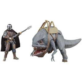 HASBRO The Mandalorian Star Wars: Set 2 figuras Blurrg y Mandalorian 9,5cm con rifle, bláster, montura y riendas