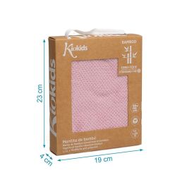 KioKids Manta de Bebé 100% Bambú Rosa 80x110 cm - Suave, Termoclimática, Certificado Oeko-Tex Standard 100, para Recién Nacido (+0 meses)