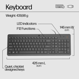HP Teclado USB HP 150 Wired Plug-and-Play - Negro