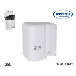 Cubo de basura doble con tapa 25L Patty blanco - Tontarelli (4 Unidades) Precio: 97.49999952. SKU: B15A8D6GCV