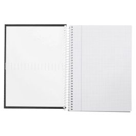 Cuaderno Espiral Liderpapel A4 Crafty Tapa Forrada 80H 90 gr Cuadro 4 mm Con Margen Color Negro 5 unidades