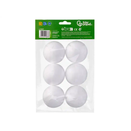 Liderpapel Bolas de Espuma Blanca para Manualidades, 7 cm, Bolsa 6 Unidades