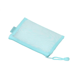 Liderpapel Bolsa Zipper Bag Poliéster Transpirable Multiusos DIN A6 Azul Pastel 110x200x3 mm