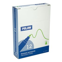 Milan Rotulador Permanente Punta Redonda Ø4 mm Verde Caja 12 Ud