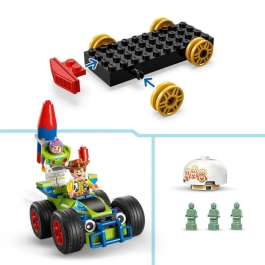 Lego Disney 43264 Tren de Celebración de Toy Story y Coche RC con Woody, Jessie, Bo Peep y Buzz Lightyear
