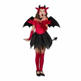 Disfraz diablesa tocado, alas, vestido con cola, guantes y calientapiernas talla 3-4 y Disfraz diablesa tocado, alas, vestido con cola, guantes y calientapiernas talla 3-4 y