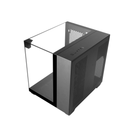 Mars Gaming Caja MicroATX MC-VISIONM Gaming con Cristal Templado y Doble Cámara para Gaming, Negro