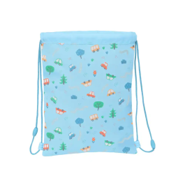 Bolsa Mochila con Cuerdas Safta Coches Azul 26 x 34 x 1 cm