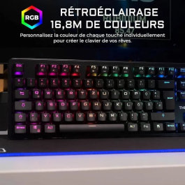 The G-Lab Keyz Rubidium Teclado Mecánico con Interruptor Rojo RGB Personalizable y Reposamuñecas para Gaming