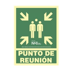 Normaluz Cartel de evacuación "punto de reunion" clase B PVC 0,7mm 22.4x30cm
