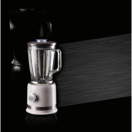 Ariete Batidora de Vaso Moderna Blanca con Vaso de Vidrio, 4 Cuchillas de Acero Inoxidable y 4 Velocidades Ariete Batidora de Vaso Moderna Blanca con Vaso de Vidrio, 4 Cuchillas de Acero Inoxidable y 4 Velocidades