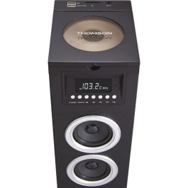 Thomson DS120CD Torre de Altavoces Multimedia con Reproductor de CD, 60W, Bluetooth, USB, Radio FM, Pantalla LED, Negro