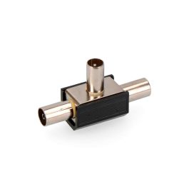 Edm Derivador TV 1 clavija + 2 bases Negro Metal/PVC 9,5 mm Retractilado
