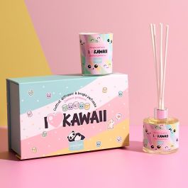 The Concept Factory Vela Perfume y Difusor con Barrita Colección Kawaii Vidrio/Cristal Máquina