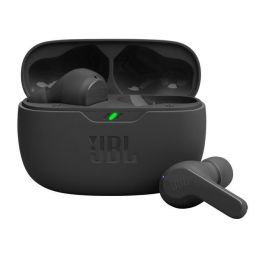 JBL Wave Beam Auriculares True Wireless Negros con Sonido Deep Bass, 32 Horas de Batería y Resistencia a Salpicaduras y Polvo
