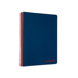 Cuaderno Espiral Liderpapel A4 Micro Wonder Tapa Plastico 120H 90 gr Cuadro 5 mm 5 Banda4 Taladros Color Azul Marino