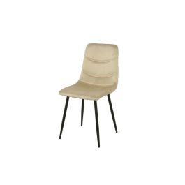 Silla Romimex Beige Terciopelo Metal 45 x 89 x 55 cm