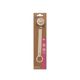 KioKids Sujetachupetes Pinza de Silicona y Acero Inoxidable para Chupetes con Anilla Beige Bebés +0 Meses