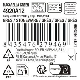 La Mediterranea Bol Macarella Green 650 ml Ø14x8 cm (24 Unidades)