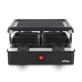 WEASY LUGA40 - Raclette y parrilla para 4 personas - 600W - Revestimiento antiadherente - 19,7x19,7cm - Placa extraíble