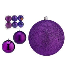 Set 6 Bolas Navidad Color Morado 12 cm - Krist+ (6 Unidades) Precio: 44.9499996. SKU: B1K9PQP95G