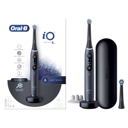 Oral-B iO 8S Cepillo dental vibratorio para adulto, Negro, 6 modos de cepillado: limpieza profunda, sensible y blanqueador Precio: 170.7899996. SKU: S7604094