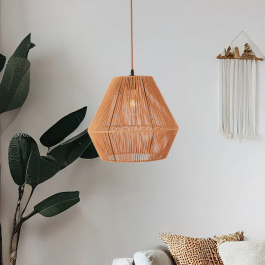 Lampara Colgante Buenavista Cuerda Natural Estilo Rústico SKD-P80053 E27