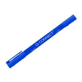 Q-connect Rotulador Permanente Doble Punta Azul 0,4 mm y 1 mm