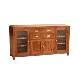 DKD Home Decor Buffet Aparador Colonial Resez Madera Acacia Natural Dorado, 4 Puertas y 2 Cajones, 150x40x81 cm Precio: 685.94999946. SKU: S3022658