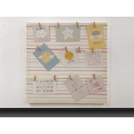 DKD Home Decor Portafotos Baby Sunshine Lienzo Multicolor 50x50x2 cm