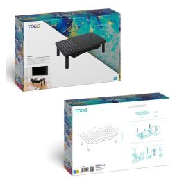 TooQ Soporte Monitor TQMR087 Elevador Multiusos Portátil Cajón Negro hasta 20kg Ergonómico