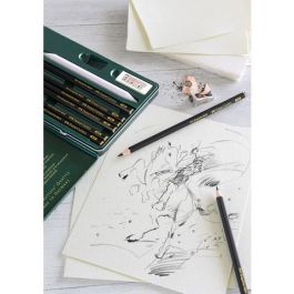 FABER-CASTELL 115220 Set Pitt Graphite Matt Lápices de Grafito Negros de Madera en Estuche Metálico, 11 piezas