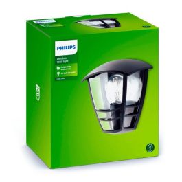 Philips Farol Exterior Creek Aplique Mural Negro IP44 E27 Máx. 60W sin Bombilla. Tipo Farola de Pared de Aluminio.