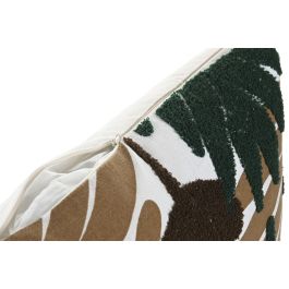 DKD Home Decor Cojín Boho Marrón Verde Algodón Poliéster 45 x 45 cm (2 Unidades) con Cremallera Gramaje 420g