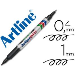 Rotulador Artline Marcador Permanente Ek-041T Negro -Doble Punta 0.4 Y 1.0 mm 12 unidades