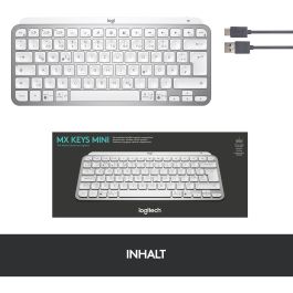 Logitech MX Keys Mini - Tastatur - Hintergrundbeleuchtung Pale Gray