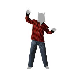 Disfraz Hombre Lobo con Camisa de Cuadros y Pantalón para Adulto