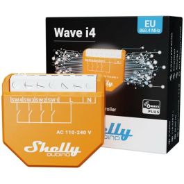 Shelly Wave i4 Relais Z-Wave Szenenaktivierer, Interruptor Inteligente Inalámbrico, Voltaje 110-240V, 16A, Naranja
