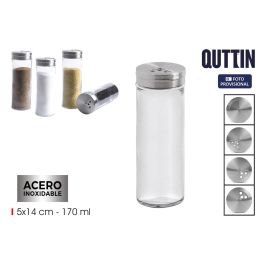 Especiero de vidrio e inoxidable Quttin 5x14 cm - Inde (24 Unidades)