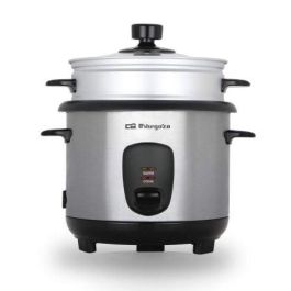 Orbegozo CO 3025 Arrocera 400W 1L con Mantenimiento de Calor, Olla Antiadherente Extraíble, Vaporera y Cuerpo Acero Inoxidable