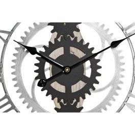 Reloj Pared Loft DKD Home Decor Plateado Negro 4 x 60 x 60 cm