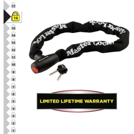 Master Lock Candado para Motocicleta Cadena de Acero Endurecido 10 mm 1 m 3520190922625