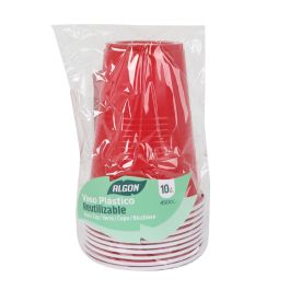 Set de 10 Vasos Bicolor Rojo y Blanco 450 ml Algon (18 Unidades) Set de 10 Vasos Bicolor Rojo y Blanco 450 ml Algon (18 Unidades)