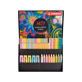 Stabilo Set Creativo Arty Pastel Estuche 50 Ud C-Surtidos, Marcadores, Lápices de Colores y Rotuladores en Tonos Pastel