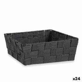 Cesta Multiusos Kipit Negro Poliéster Tela Trenzada 2,4 L (24 Unidades)